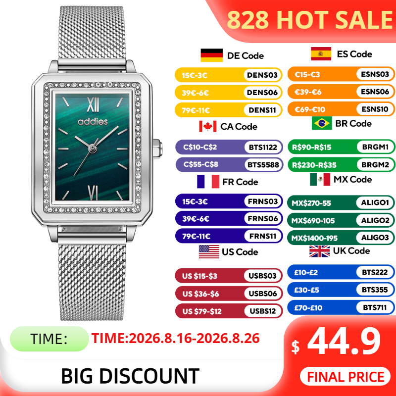 Mesh Stainless Strap - ADDIES Fashion Quartz Woman Wristwatch New