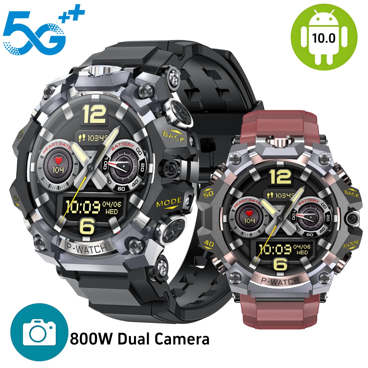 Heart Rate Gps Watch - Q668 Smartwatch Android 10.0 1.95inch Amoled