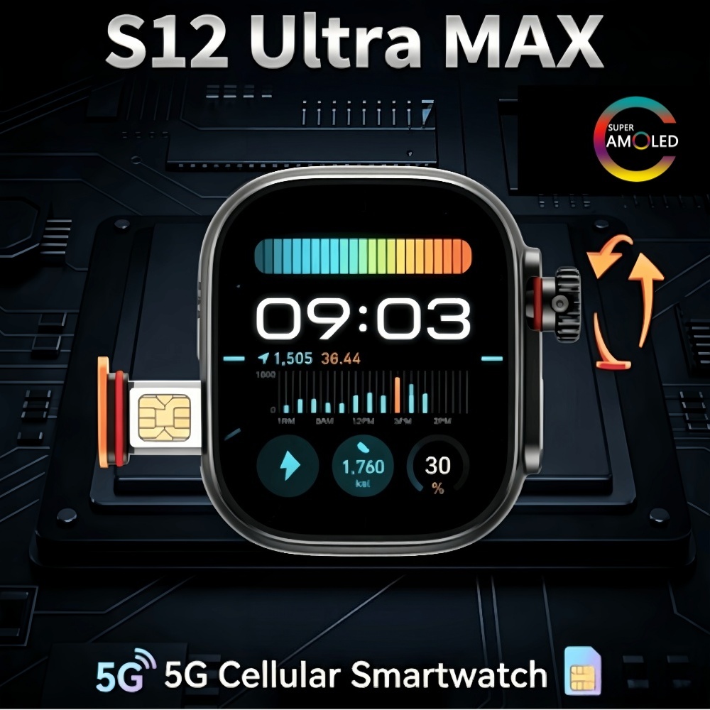 Heart Rate Gps Watch - Global Version Android 12.0 S12 Ultra