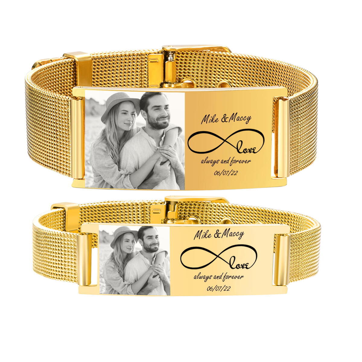 Mesh Stainless Strap - Personalized Photo Bracelet, Stainless Steel Mesh