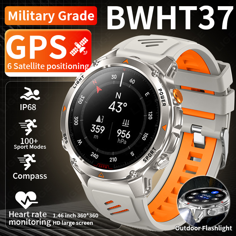 Smartwatch Watches For Mens - LIGE Rugged GPS Track Smart Watch