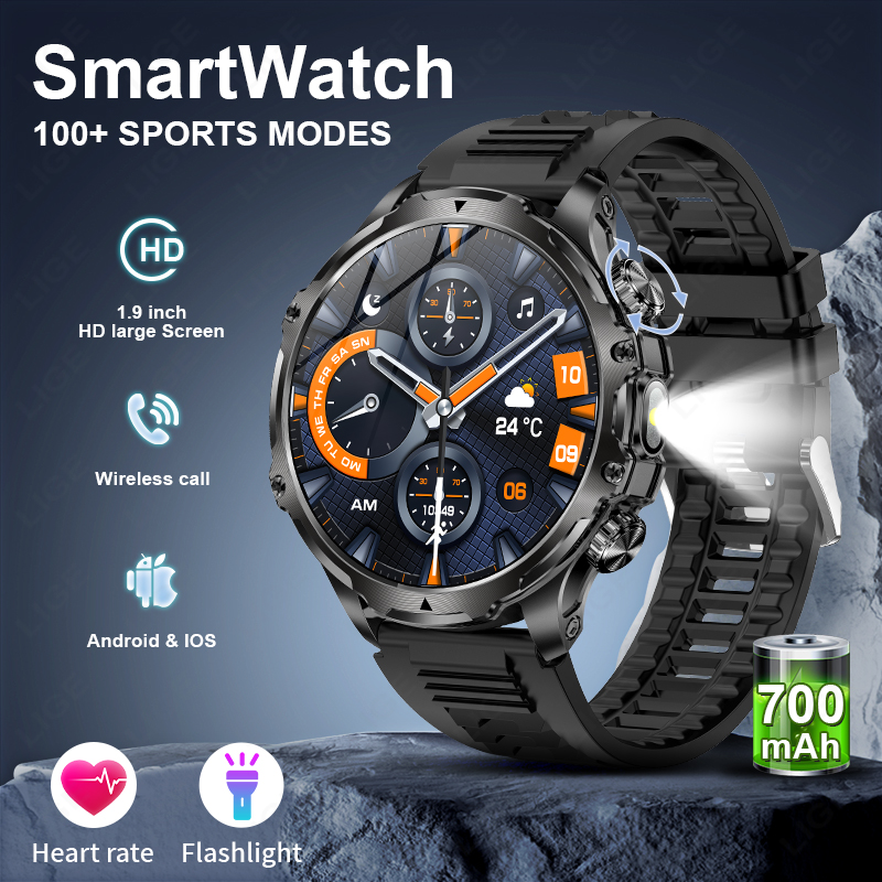 LIGE Smartwatch Military Men 1 - đánh giá và giá Smartwatch Timex Watches For Men