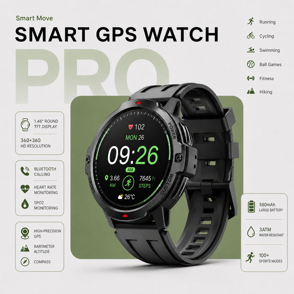 NEW 1.46 Inches Military GPS S - đánh giá và giá Smartwatch Timex Watches For Men