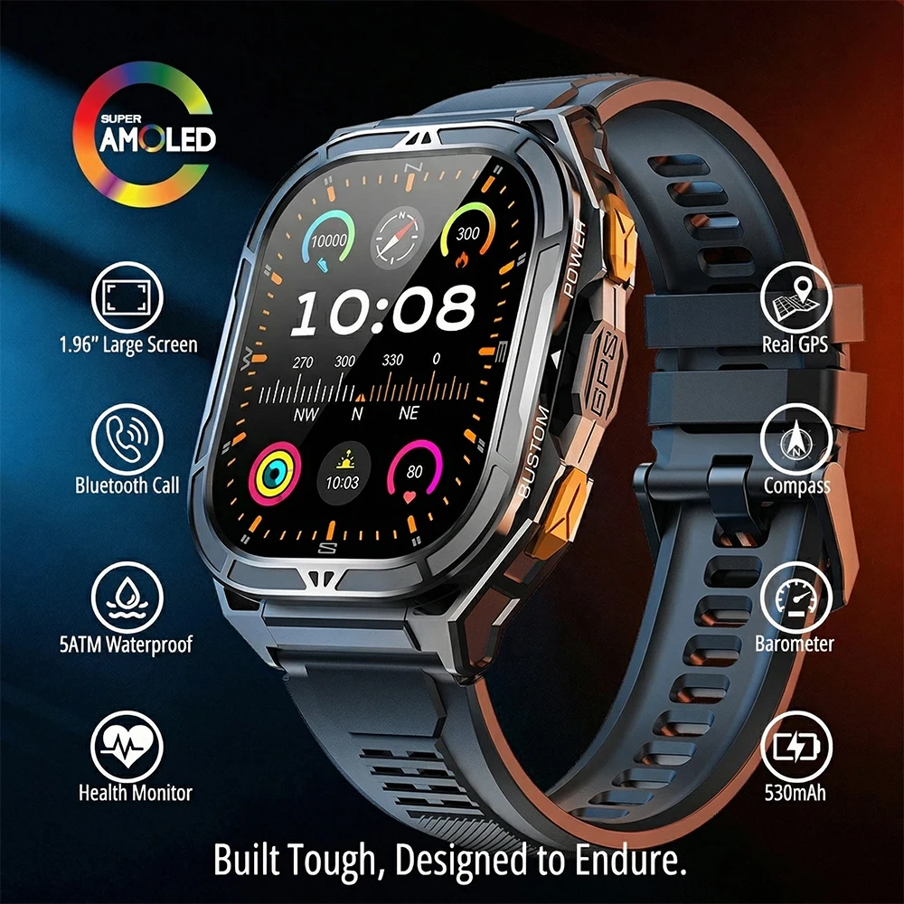 Luxury AMOLED Smartwatch Real  - đánh giá và giá Heart Rate Gps Watch