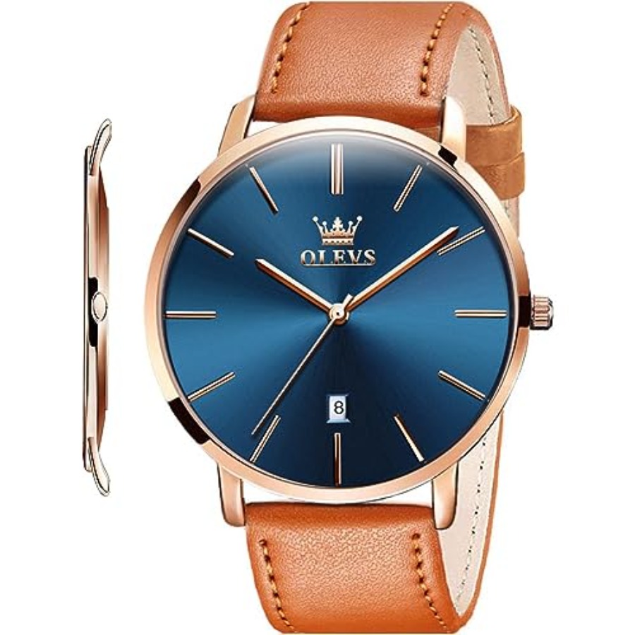 OLEVS Men Leather Watches Blac - đánh giá và giá Smartwatch Watches For Men Digital